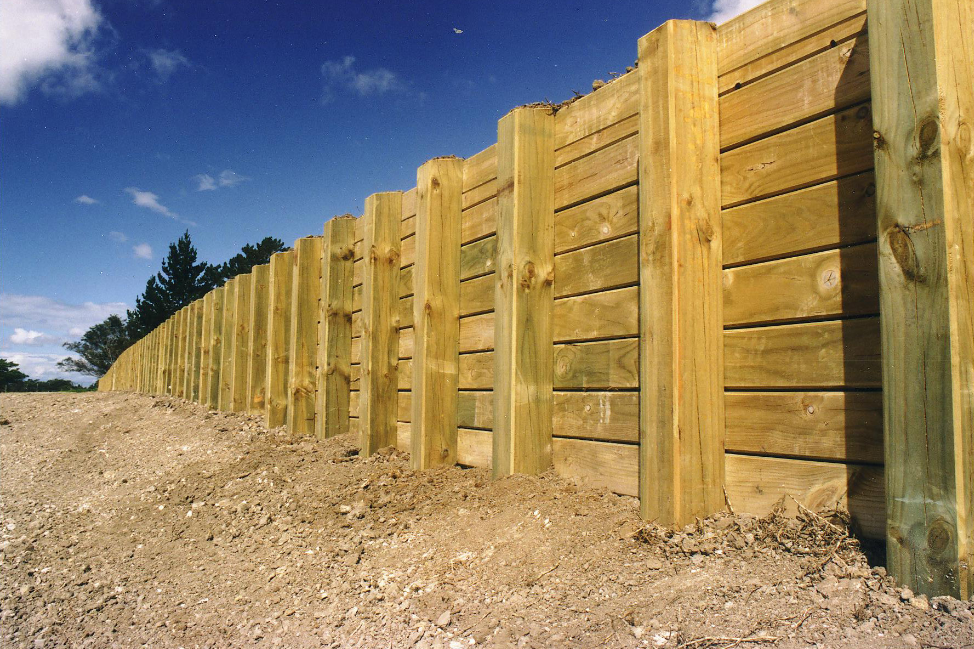 timber retaining wall